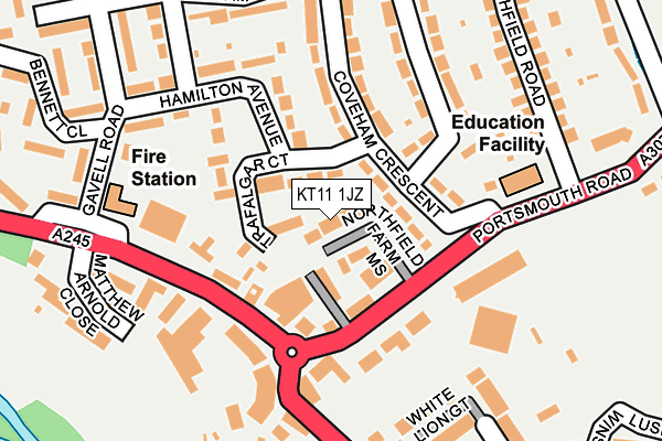 KT11 1JZ map - OS OpenMap – Local (Ordnance Survey)