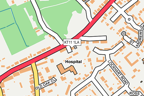KT11 1LA map - OS OpenMap – Local (Ordnance Survey)