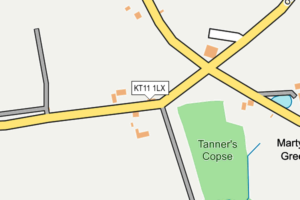 KT11 1LX map - OS OpenMap – Local (Ordnance Survey)