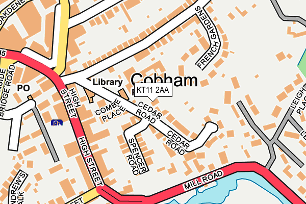 KT11 2AA map - OS OpenMap – Local (Ordnance Survey)
