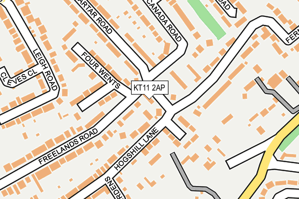 KT11 2AP map - OS OpenMap – Local (Ordnance Survey)