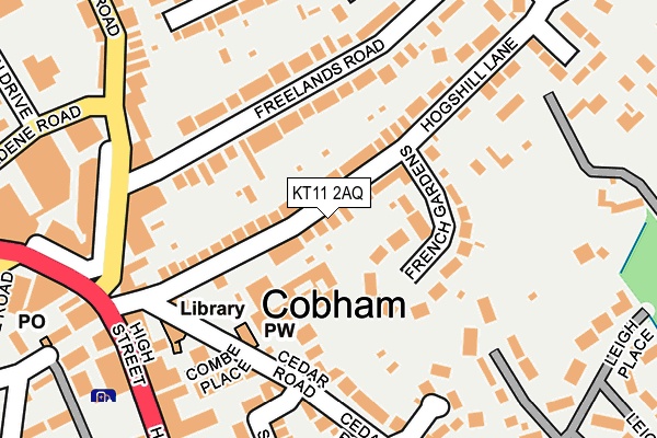 KT11 2AQ map - OS OpenMap – Local (Ordnance Survey)