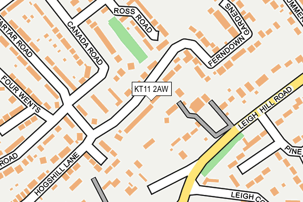 KT11 2AW map - OS OpenMap – Local (Ordnance Survey)
