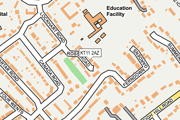 KT11 2AZ map - OS OpenMap – Local (Ordnance Survey)