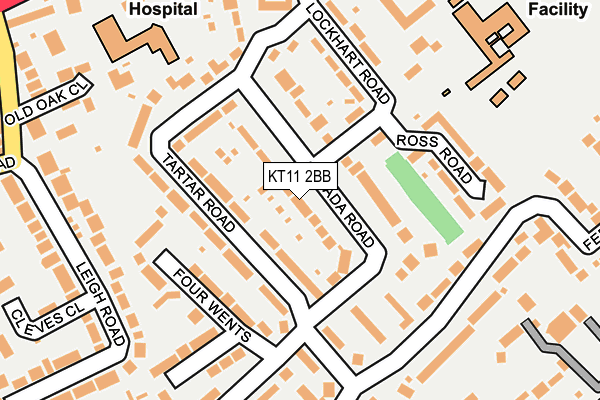 KT11 2BB map - OS OpenMap – Local (Ordnance Survey)