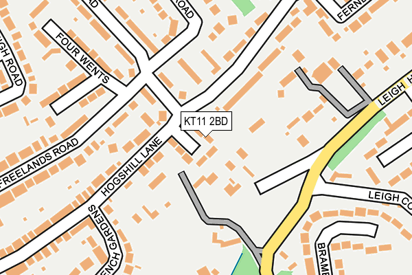 KT11 2BD map - OS OpenMap – Local (Ordnance Survey)