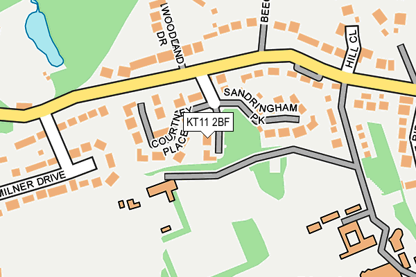 KT11 2BF map - OS OpenMap – Local (Ordnance Survey)