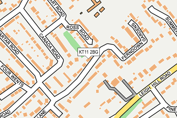KT11 2BG map - OS OpenMap – Local (Ordnance Survey)
