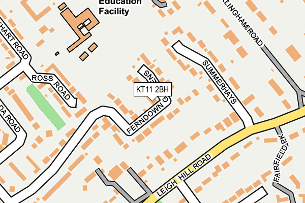 KT11 2BH map - OS OpenMap – Local (Ordnance Survey)
