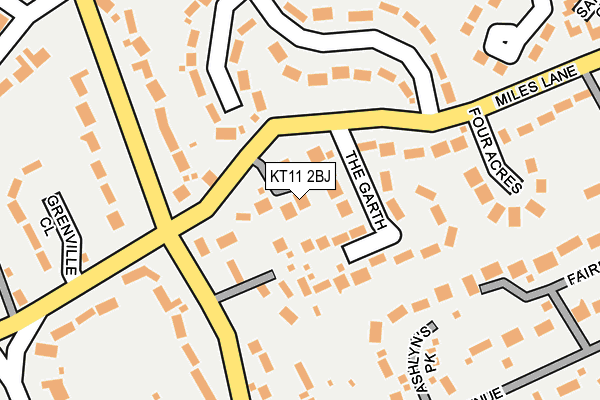 KT11 2BJ map - OS OpenMap – Local (Ordnance Survey)