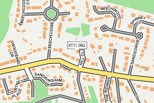 KT11 2BQ map - OS OpenMap – Local (Ordnance Survey)