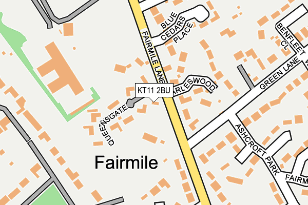 Map of COBHAM RUGBY FOOTBALL CLUB LTD at local scale
