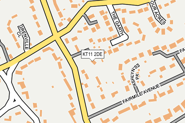 KT11 2DE map - OS OpenMap – Local (Ordnance Survey)