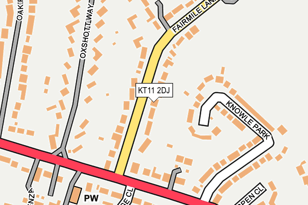 KT11 2DJ map - OS OpenMap – Local (Ordnance Survey)