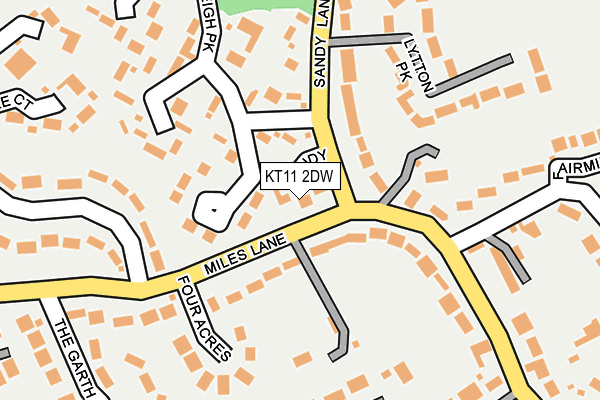 KT11 2DW map - OS OpenMap – Local (Ordnance Survey)