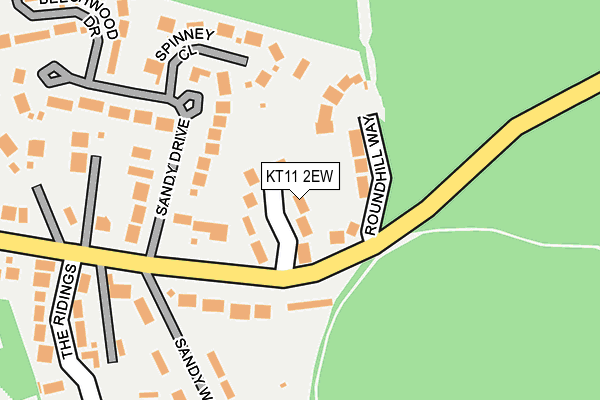 KT11 2EW map - OS OpenMap – Local (Ordnance Survey)
