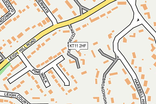 KT11 2HF map - OS OpenMap – Local (Ordnance Survey)