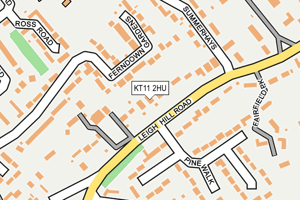 KT11 2HU map - OS OpenMap – Local (Ordnance Survey)