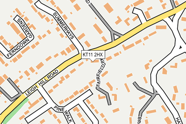 KT11 2HX map - OS OpenMap – Local (Ordnance Survey)
