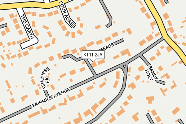 KT11 2JA map - OS OpenMap – Local (Ordnance Survey)