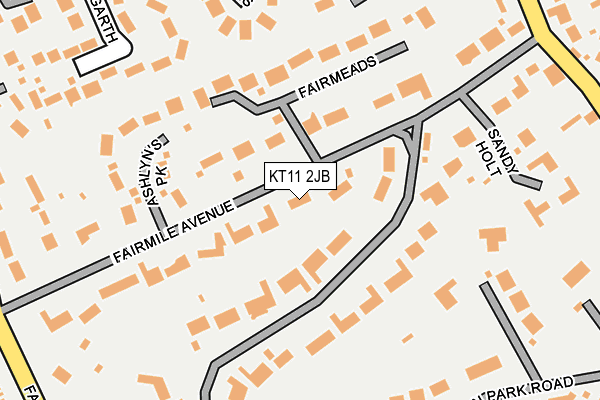 KT11 2JB map - OS OpenMap – Local (Ordnance Survey)
