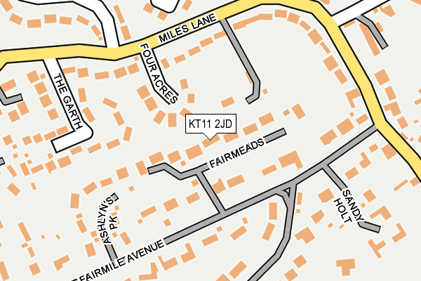 KT11 2JD map - OS OpenMap – Local (Ordnance Survey)