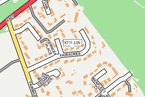 KT11 2JW map - OS OpenMap – Local (Ordnance Survey)