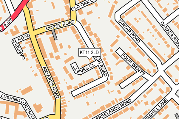 KT11 2LD map - OS OpenMap – Local (Ordnance Survey)