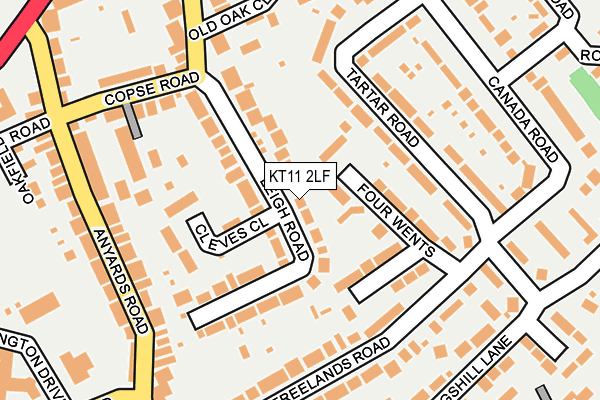 KT11 2LF map - OS OpenMap – Local (Ordnance Survey)