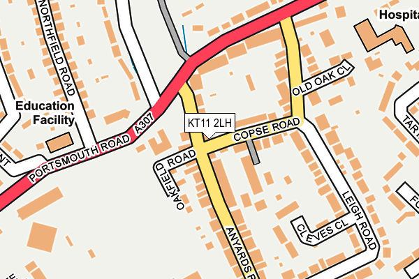 KT11 2LH map - OS OpenMap – Local (Ordnance Survey)
