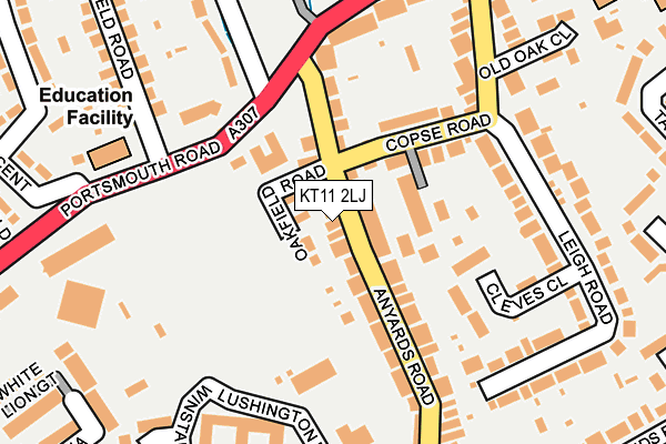 KT11 2LJ map - OS OpenMap – Local (Ordnance Survey)