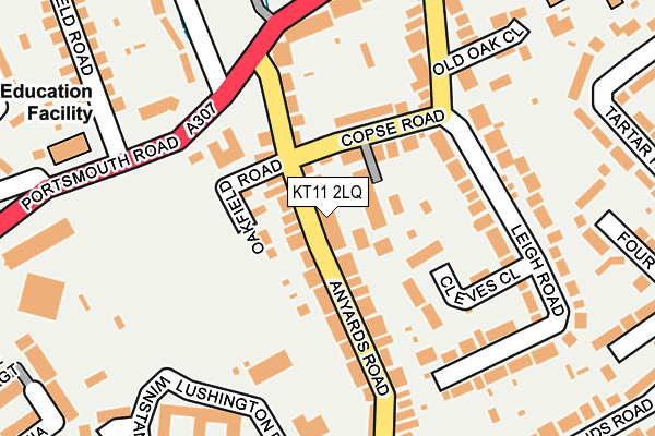 KT11 2LQ map - OS OpenMap – Local (Ordnance Survey)