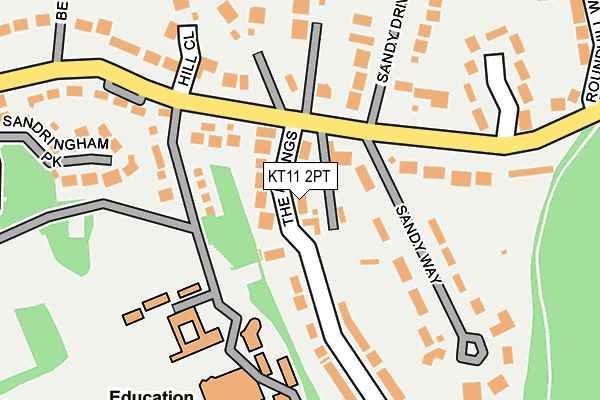 KT11 2PT map - OS OpenMap – Local (Ordnance Survey)