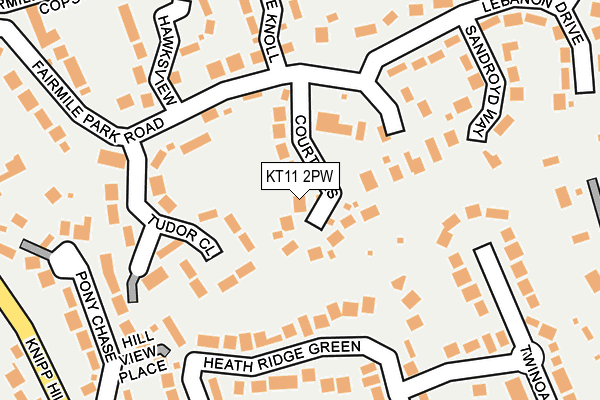 KT11 2PW map - OS OpenMap – Local (Ordnance Survey)