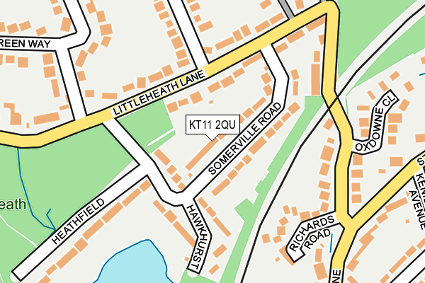 KT11 2QU map - OS OpenMap – Local (Ordnance Survey)