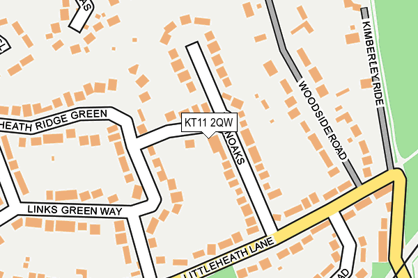 KT11 2QW map - OS OpenMap – Local (Ordnance Survey)