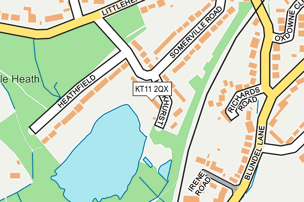 KT11 2QX map - OS OpenMap – Local (Ordnance Survey)