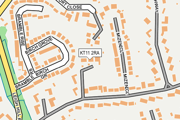 KT11 2RA map - OS OpenMap – Local (Ordnance Survey)