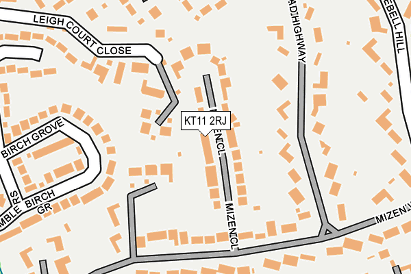 KT11 2RJ map - OS OpenMap – Local (Ordnance Survey)