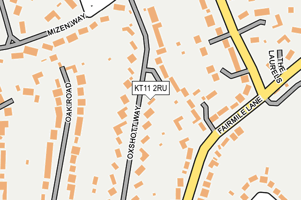KT11 2RU map - OS OpenMap – Local (Ordnance Survey)
