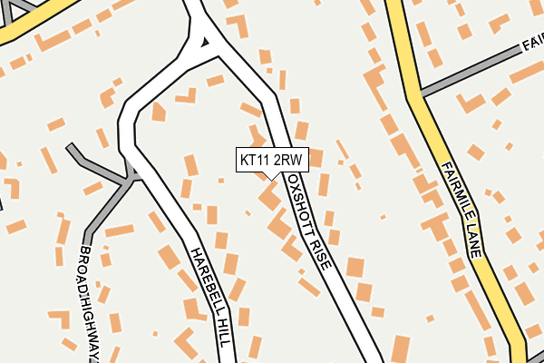 KT11 2RW map - OS OpenMap – Local (Ordnance Survey)