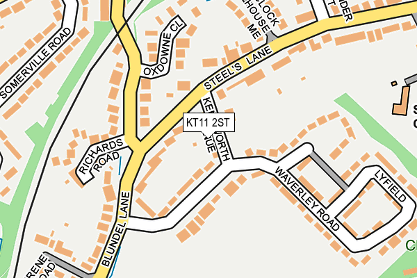 KT11 2ST map - OS OpenMap – Local (Ordnance Survey)