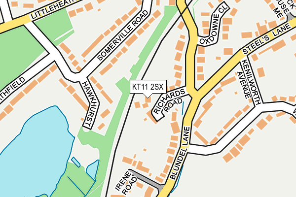 KT11 2SX map - OS OpenMap – Local (Ordnance Survey)