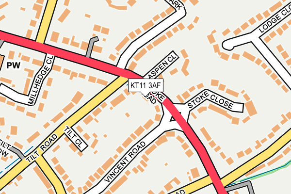 KT11 3AF map - OS OpenMap – Local (Ordnance Survey)