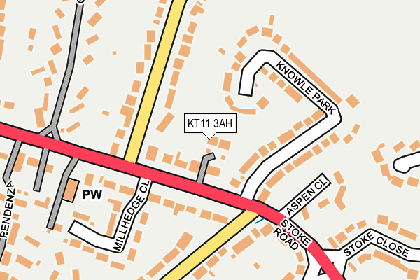 KT11 3AH map - OS OpenMap – Local (Ordnance Survey)