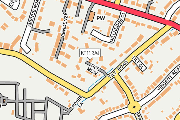 KT11 3AJ map - OS OpenMap – Local (Ordnance Survey)