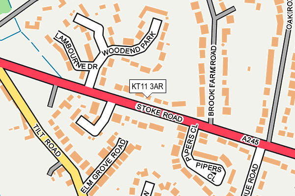 KT11 3AR map - OS OpenMap – Local (Ordnance Survey)