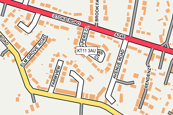 KT11 3AU map - OS OpenMap – Local (Ordnance Survey)