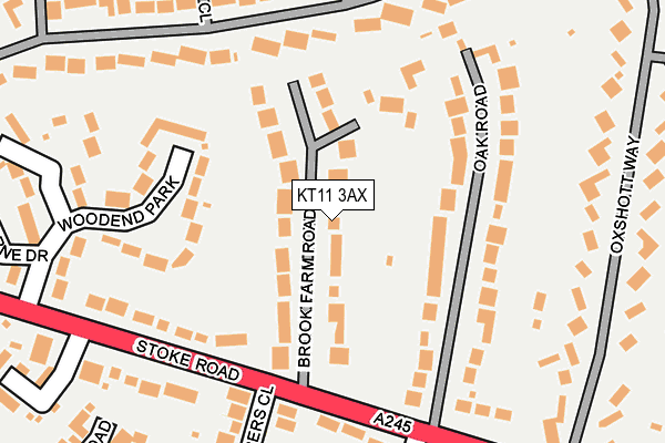 KT11 3AX map - OS OpenMap – Local (Ordnance Survey)