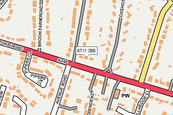KT11 3BB map - OS OpenMap – Local (Ordnance Survey)